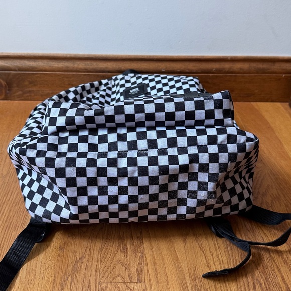 Vans Old Skool Checkered Backpack Bookbag Black White Large Padded Inside Pocket - Picture 7 of 11